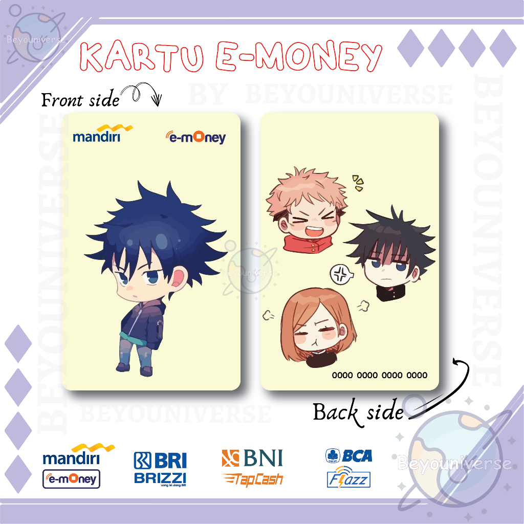 Kartu e-toll/MRT E-money Mandiri BCA Tapcash BNI Brizzi BRI JJK Megumi