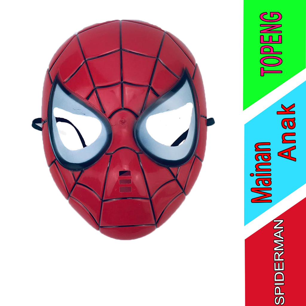 Topeng Plastik - Topeng Spiderman - Mainan Anak