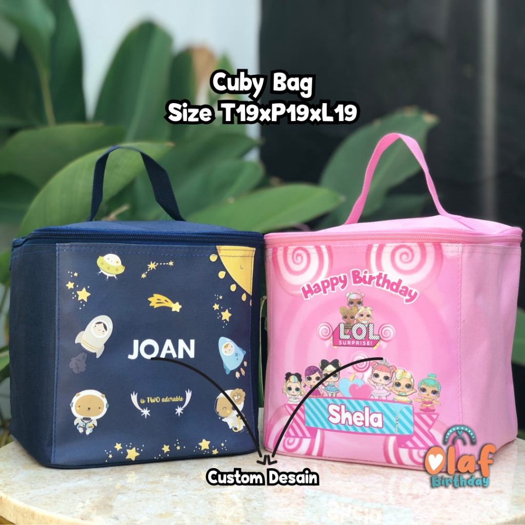 

Cuby Bag Tas Ulang Tahun Anak Premium Tas Kubus Ultah Birthday Souvenir Ultah Free Desain