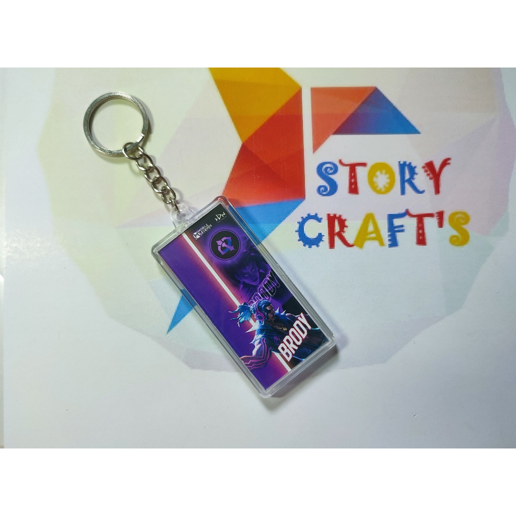 Gantungan kunci insert akrilik panjang mobile legend MLBB karakter Hero Brody
