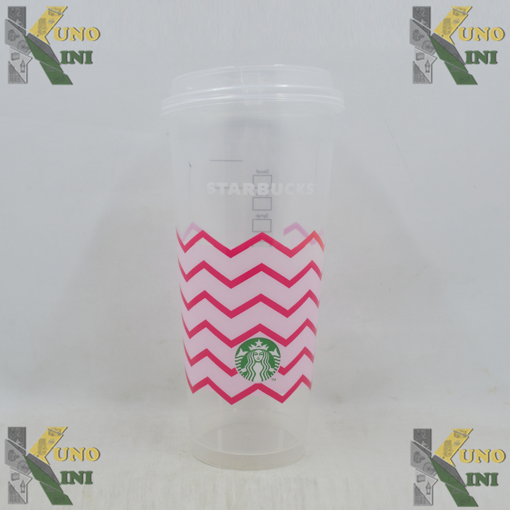 GELAS PLASTIK STARBUCKS WARNA PINK MUDA - REUSABLE CUP, Original