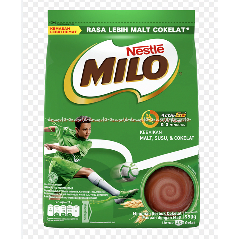 

Milo Nestle 990gr Susu 3 In 1 Activ Go Polybag Milo Bubuk Coklat Kemasan Ekonomis Cokelat