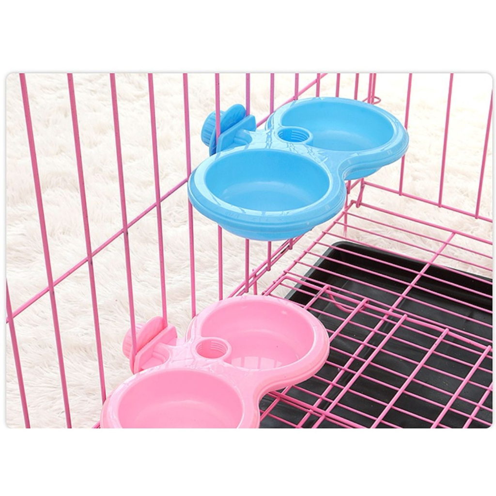 Mangkok Makan / Minum Gantung Bahan Plastik Untuk Anjing / Kucing FEZONE