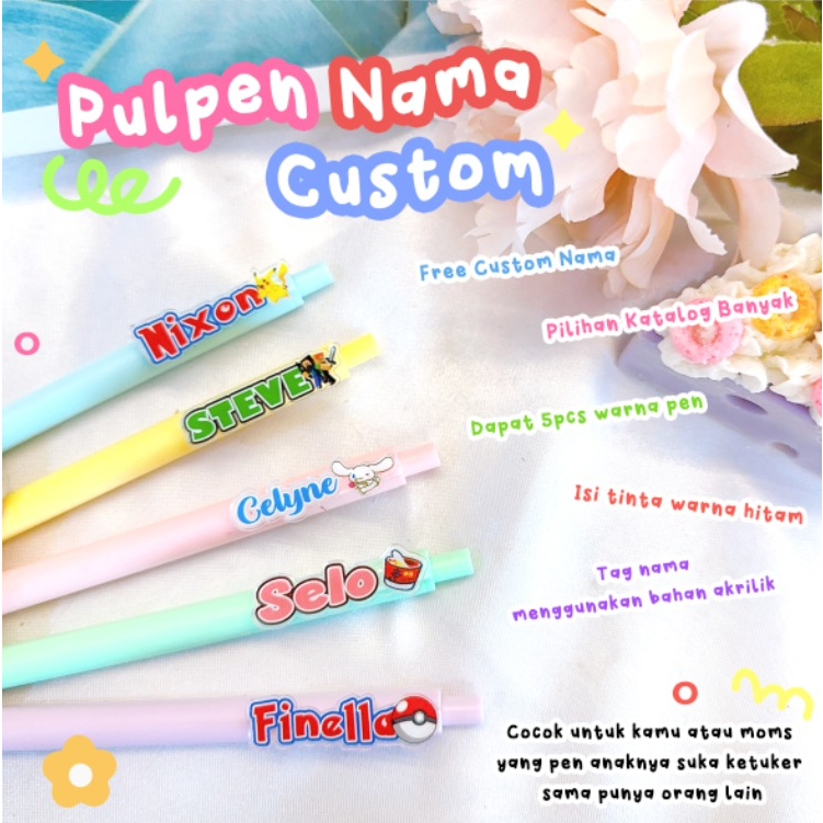 

5PCS PULPEN NAMA AKRILIK CUSTOM MURAH!!!