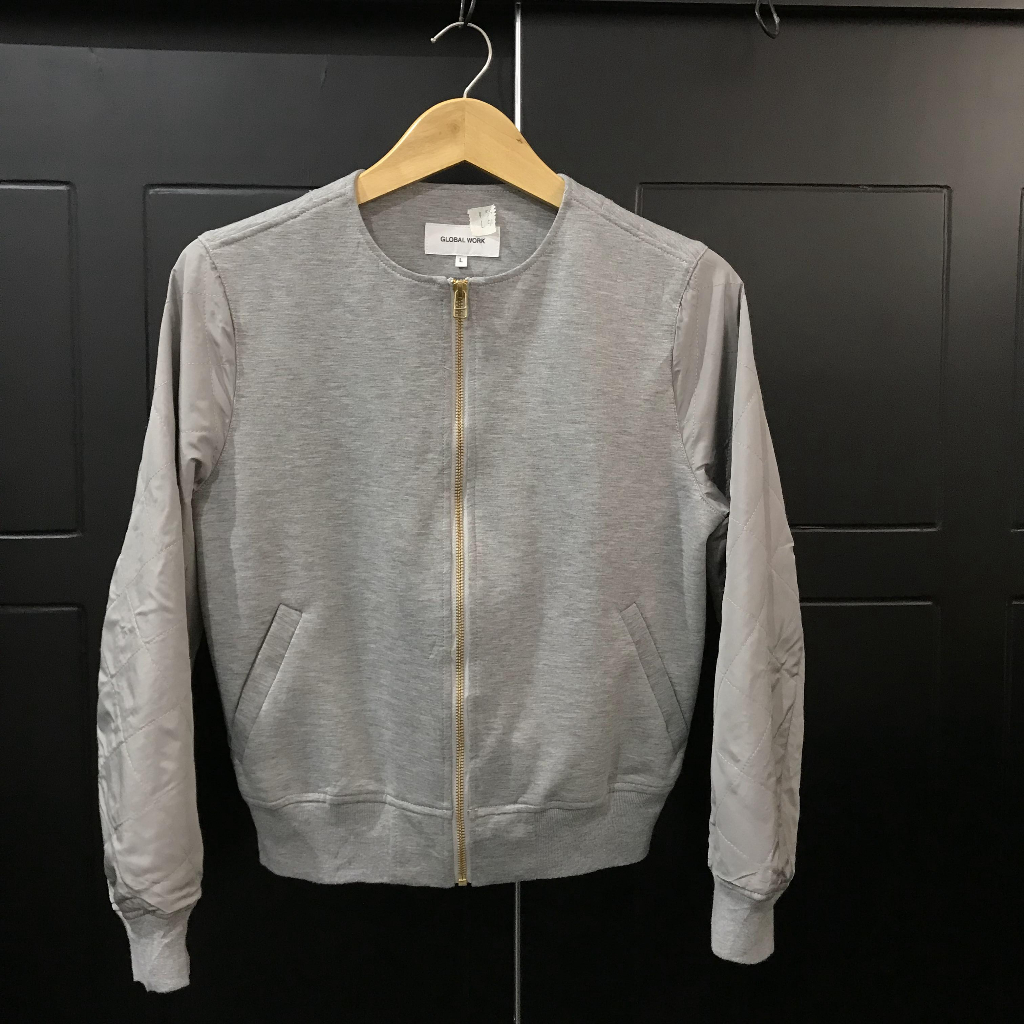 jaket kasual global work wanita M abu
