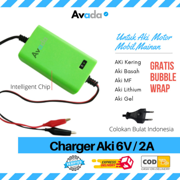 Unik Carger Aki Motor MAINAN Mobil MAINAN 6V 2A Charger Aki Casan Aki Diskon