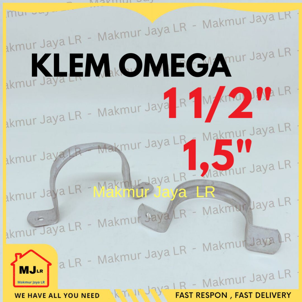 Klem Pipa Omega  1 1/2"  1 1/2 inch - Plat Seng Besi / Klem pipa / klem plat / klem omega / klem pip