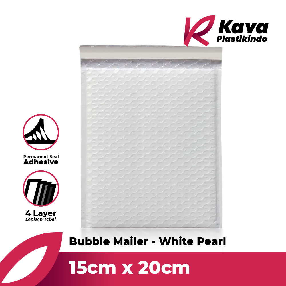 

Kantong Plastik Bubble Mailer Amplop Bubble - White Pearl 15cm x 20cm