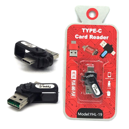 Card Reader USB 3.0 Type C / USB / Micro USB SD TF Memory Card Reader OTG Adapter YHL-19