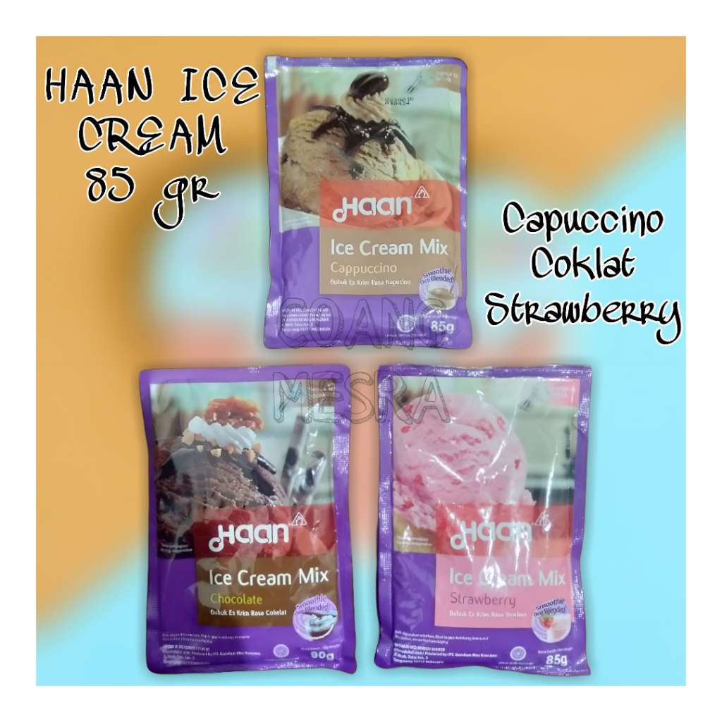 

HAAN ICE CREAM STRABERRY, CAPPUCINO DAN COKLAT 85 GR