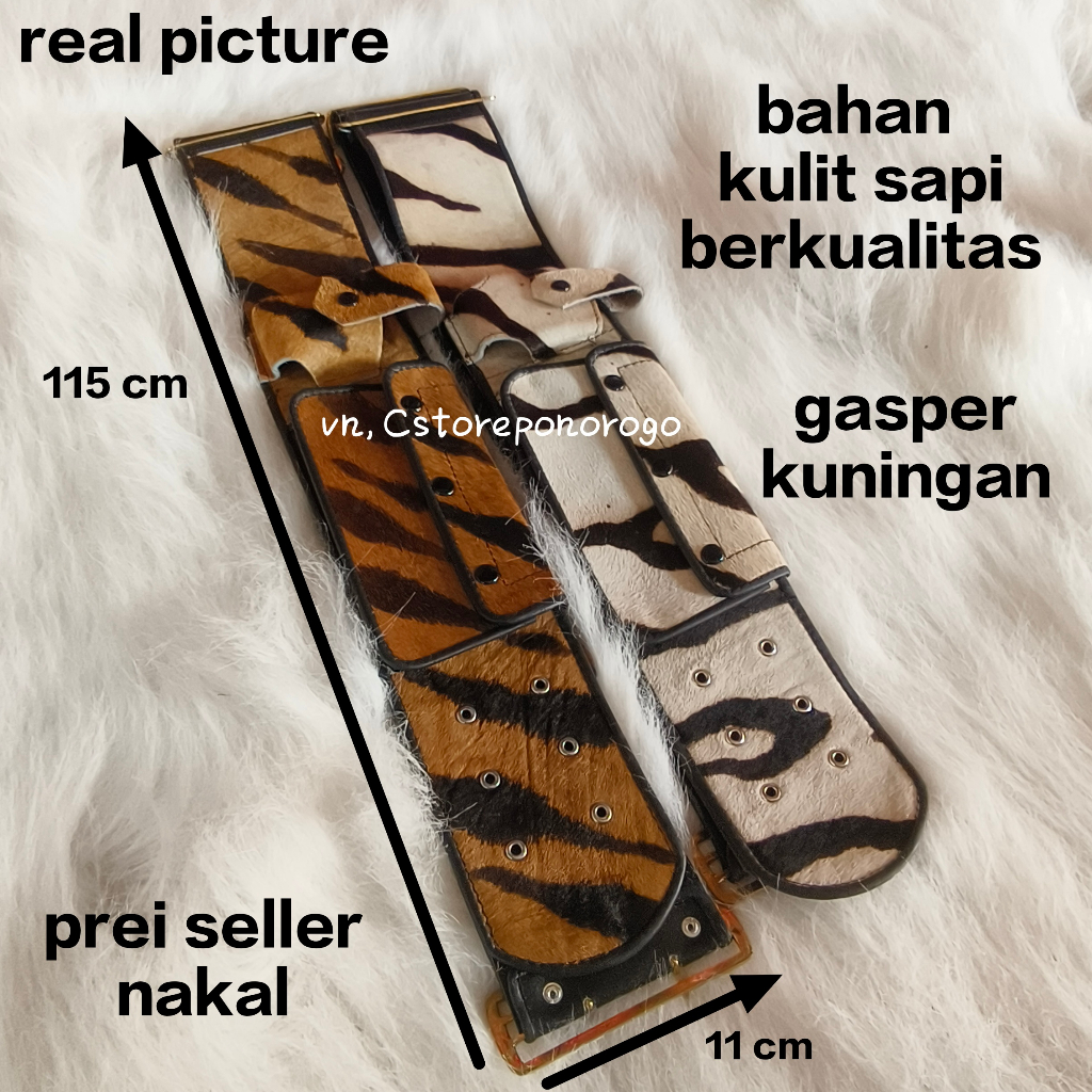 SABUK BOPO 11 CM MOTIF MACAN FULL KULIT GAK CAMPURAN / sabuk bopo / sabuk kulit / sabuk haji / sabuk