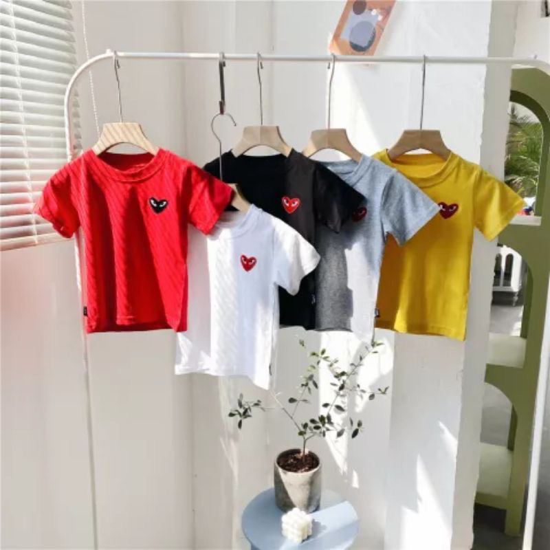 Kaos Atasan Anak Perempuan / Baju Kaos Anak Perempuan 2 tahun Import Korea motif LOVE play 1- 10 Tah