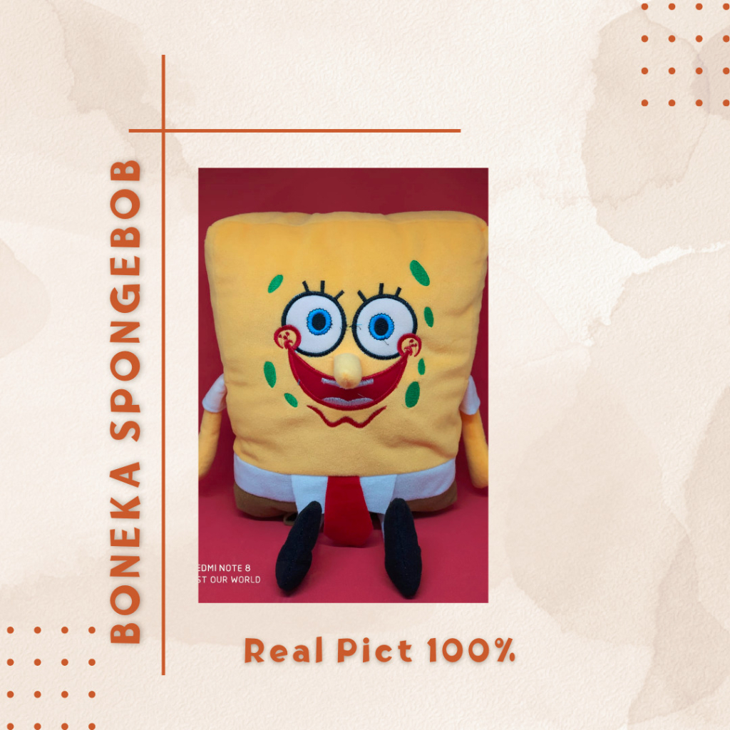 BONEKA SPONGEBOB L ISIAN DACRON / MAINAN BONEKA ANAK VELBOA LEMBUT / COD READY MAKASSAR