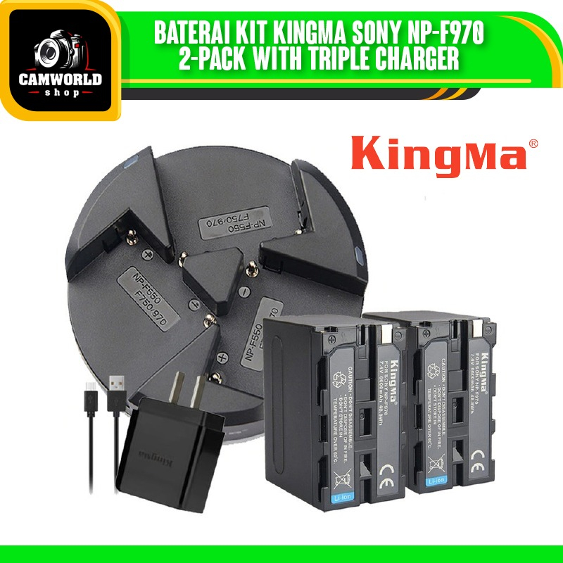 Baterai Kit KINGMA Sony NP-F970 2-pack With Triple Charger Kingma NP-F970