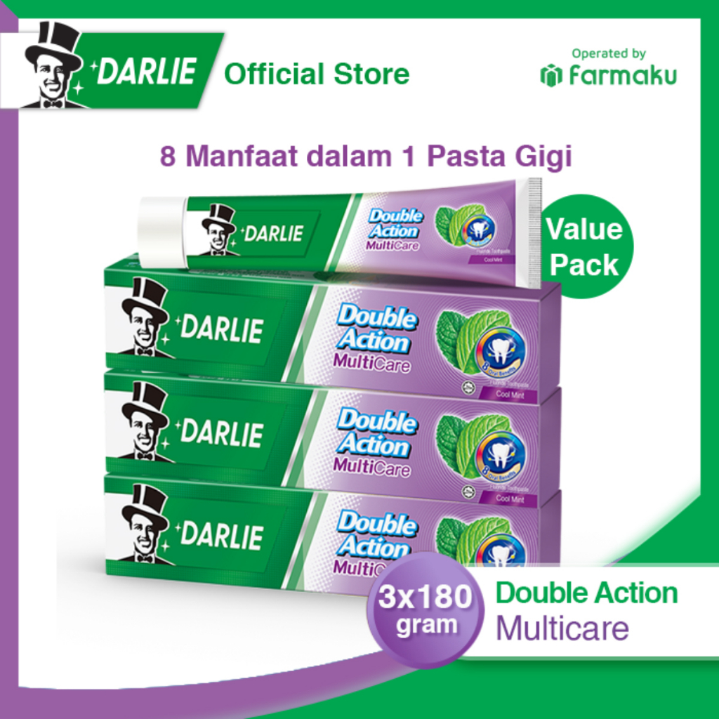 DARLIE Pasta Gigi Double Action Multicare 180g x3