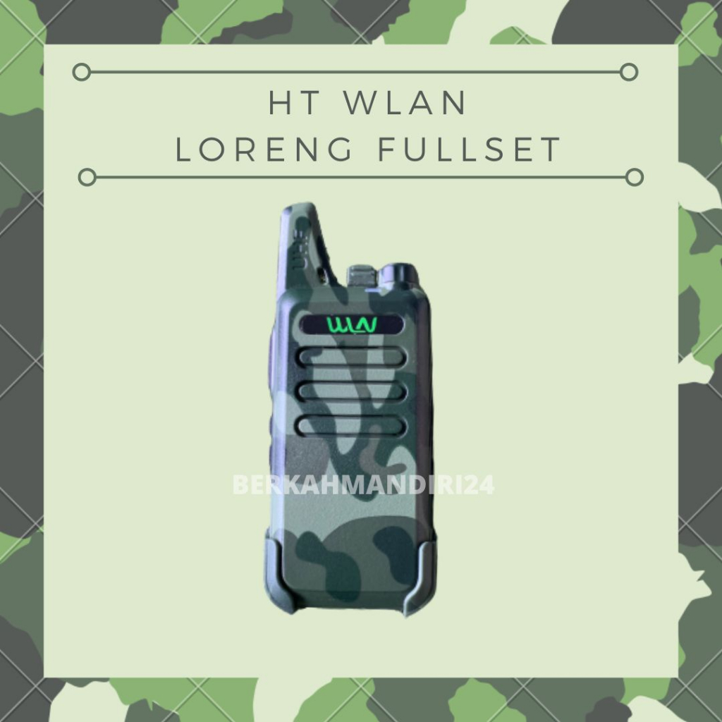HT WLAN Motif Loreng Fullset Walkie Talky Handy Talky Two Way Radio TNI Militer