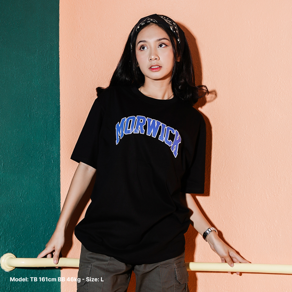 MORWICK T-Shirt Lengan Pendek Basic Warp - Black