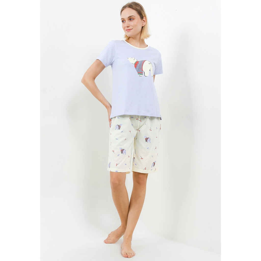 Baju Tidur Piyama Wanita Puppy Ladies Sleepwear [S20230803] [Ziff 236] 82211 22014 Z  Lengan Pendek 
