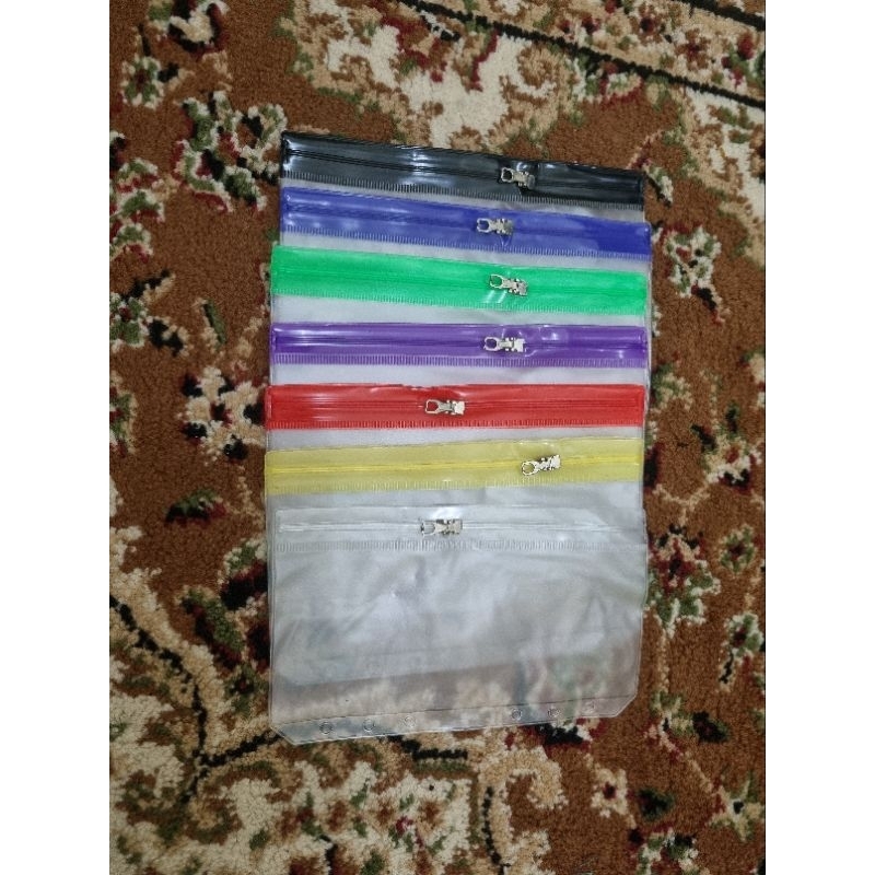 

ZIPLOCK ZIPPER BAG RESLETING BINDER 6 RING WARNA WARNI A6