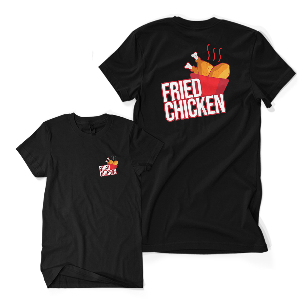 Kaos Distro Premium FRIED CHICKEN LOGO - Baju Usaha Profesi Kuliner Ayam Goreng Krispi Unisex Dewasa