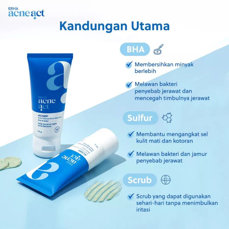 ERHA ACNEACT FACIAL WASH ACSBP (ACNE CLEANSER SCRUB BETA PLUS)