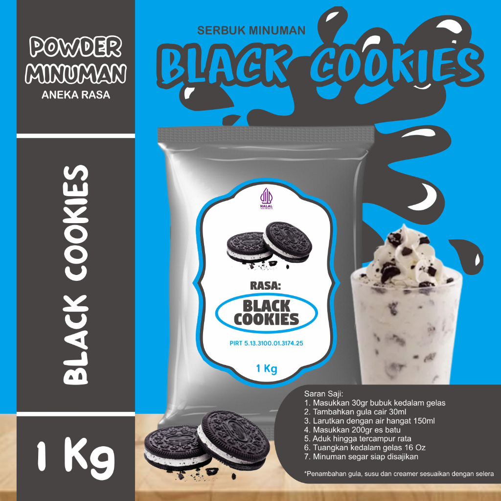 

Bubuk Serbuk Minuman 1kg Rasa Cookies Hitam Bubuk Minuman Kekinian Standar Instan Drink Black Cookies Flavor Powder Boba Drink