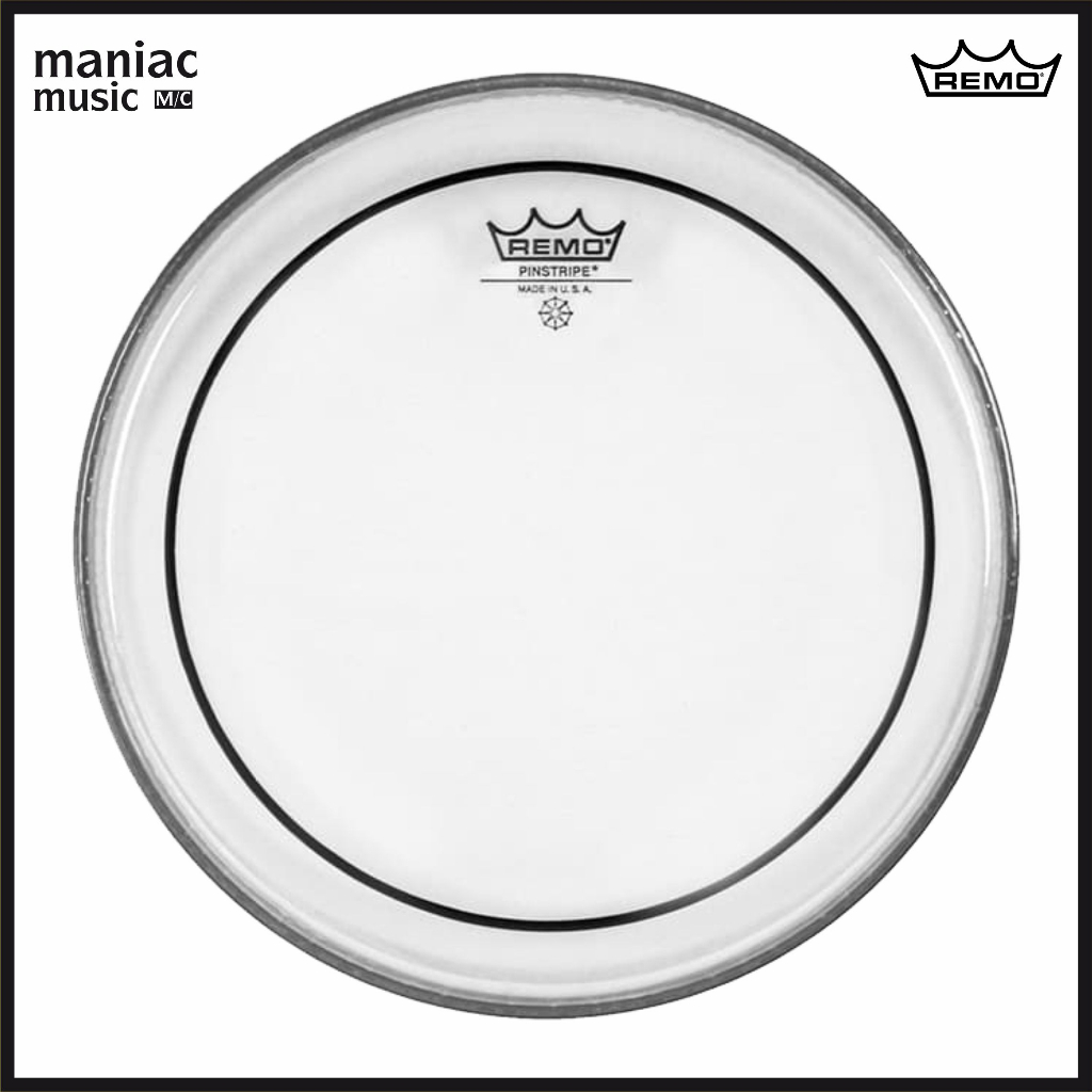 Remo PS 1322 00 - Drum Head. Pinstripe Clear Bass. 22". 2 Ply. 14 Mil. Fat Sound. Rock. R&B