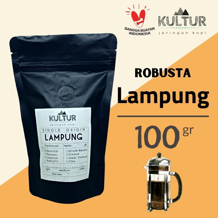 

COFFEE BEAN BIJI KOPI ROBUSTA LAMPUNG 100 GR