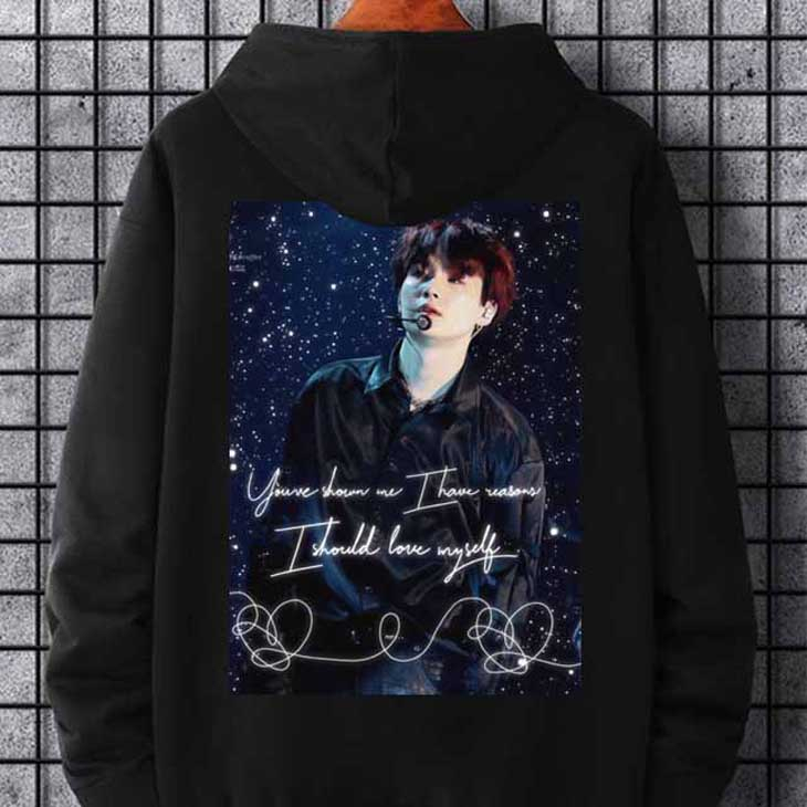 Jaket Hoodie Suga Min Yoongi BTS Bangtan Boys Hoodie Casual Unisex Bahan Katun