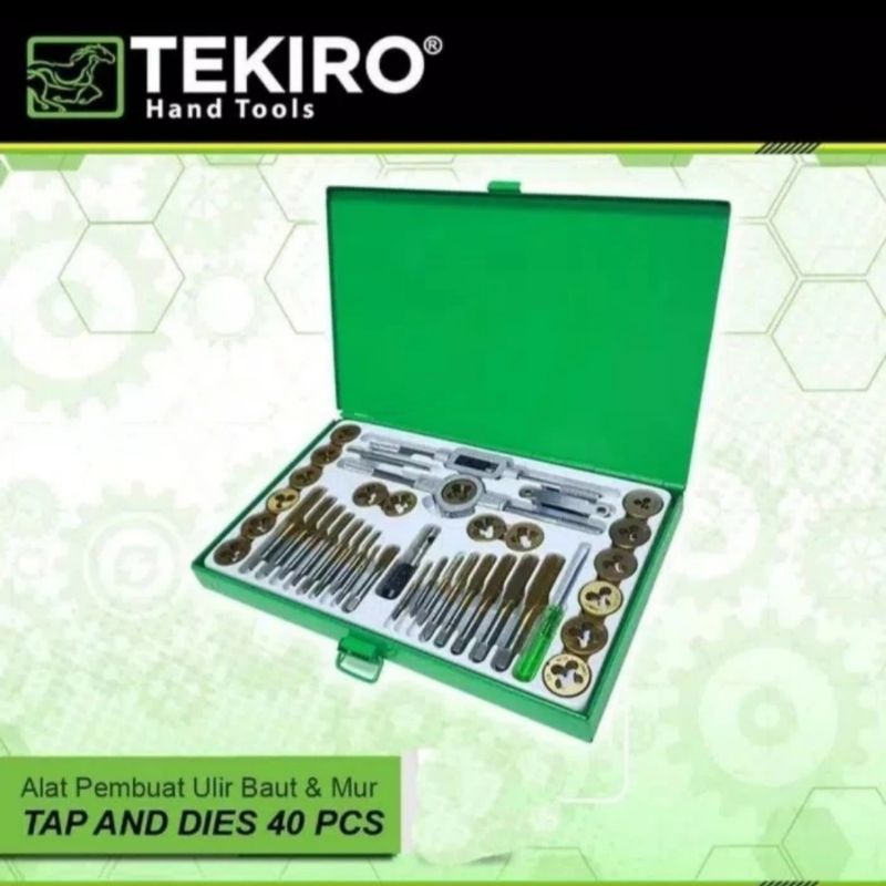 tekiro tap and dies set 40 pcs /alat tap dan snai baut tekiro