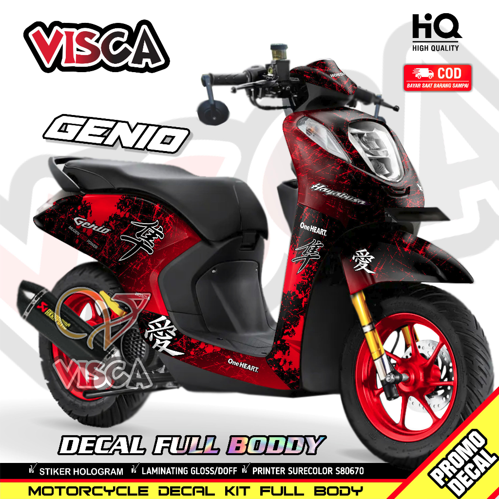 Decal Genio Full Body 2022 Stiker Genio Variasi 2022 Full Body Stiker Motor Genio 2022 Striping Geni