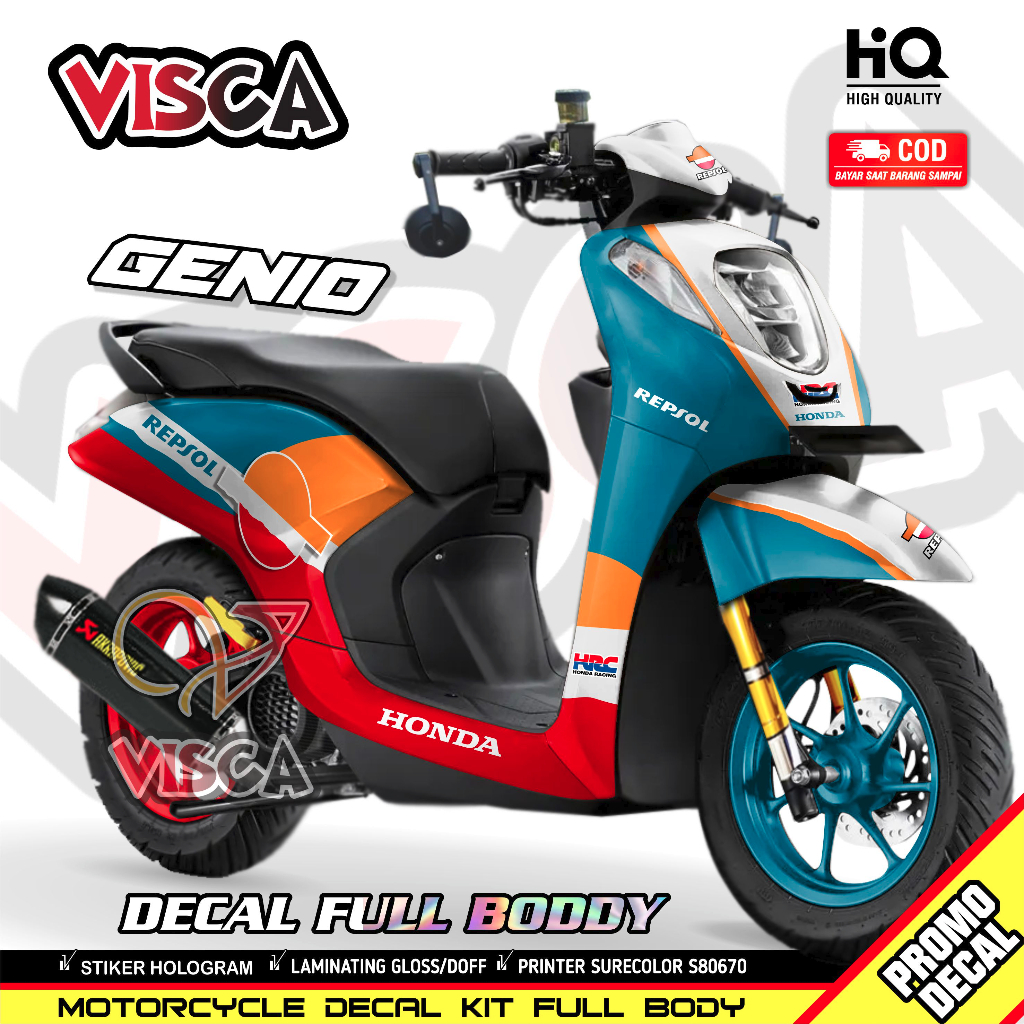 Decal Genio Full Body 2022 Stiker Genio Variasi 2022 Full Body Stiker Motor Genio 2022 Striping Geni