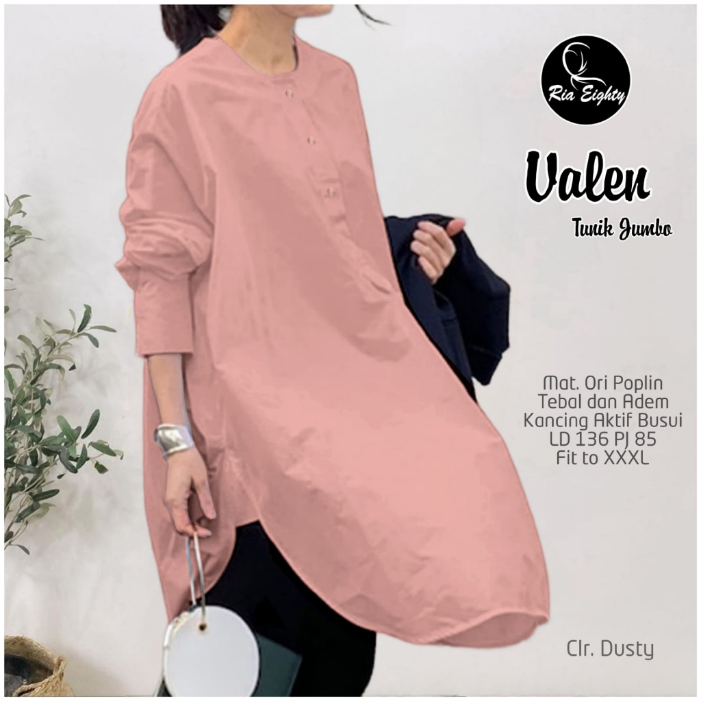 Tunik Bahan Katun Poplin . Valen Tunik Jumbo LD 136