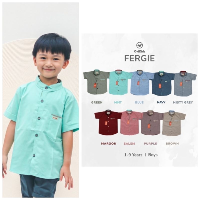 Kemeja anak polos/kemeja anak premium/kemeja Fergie OviKids