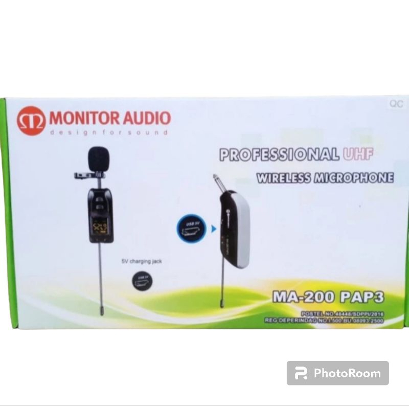Mic Wireless MONITOR AUDIO MA200PAP3 Mikropon Jepit Mikrofon Kancing