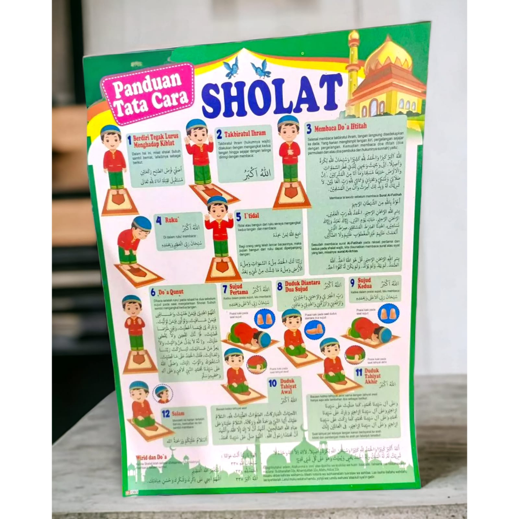 Poster Edukasi Anak Cara Shalat,Cara Wudhu,Abjad,Hijaiyah,Angkadll POSTER ABC / ANGKA huruf dan judu
