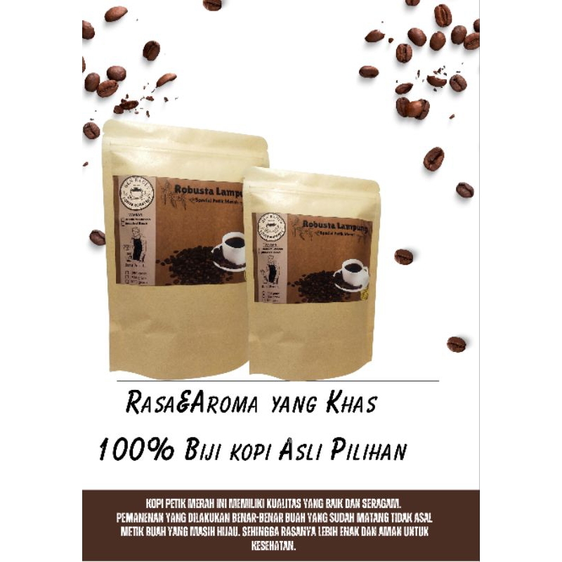 

Biji Kopi Roasting/Bubuk Kopi robusta Petik merah Lampung/500gram