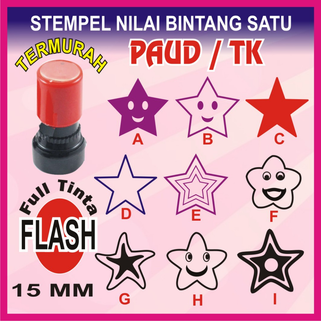 

Stempel Nilai Bintang PAUD TK SD || Lunas Dll || Otomatis Flash