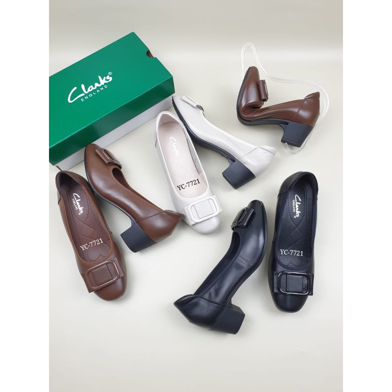 Sepatu clarks wedge wanita 7721 heels 4,5cm