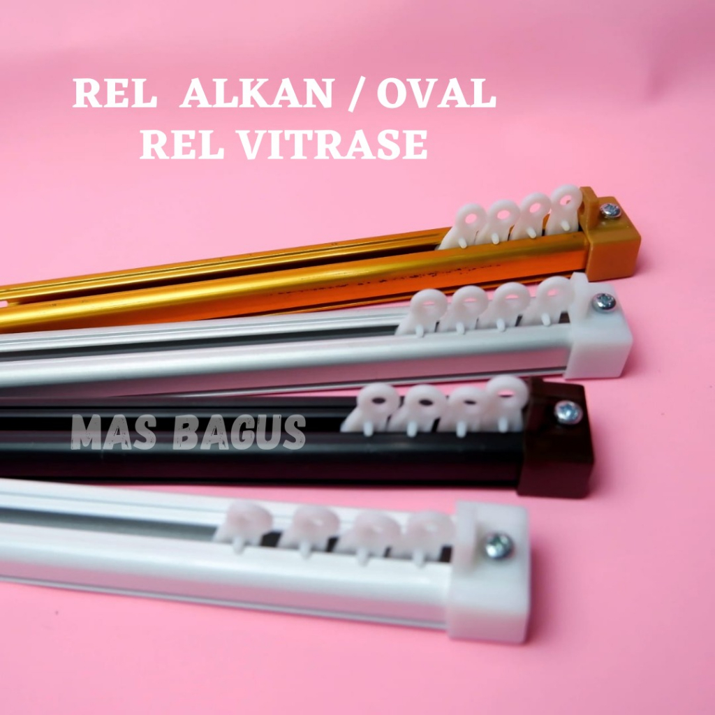Rel Alkan Vitrase - Batang Aluminium Kotak Tirai Pintu Jendela - Tiang - ALKAN GOLD