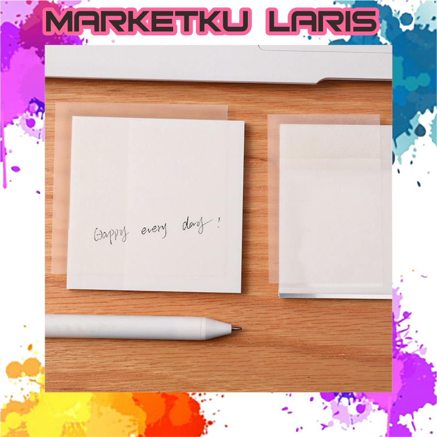 

MKL - Sticky Notes Transparan 50 lembar Tahan Air Transparent Sticky Notes 76 x 76 Untuk Kantor / Sekolah/ Plastik S086