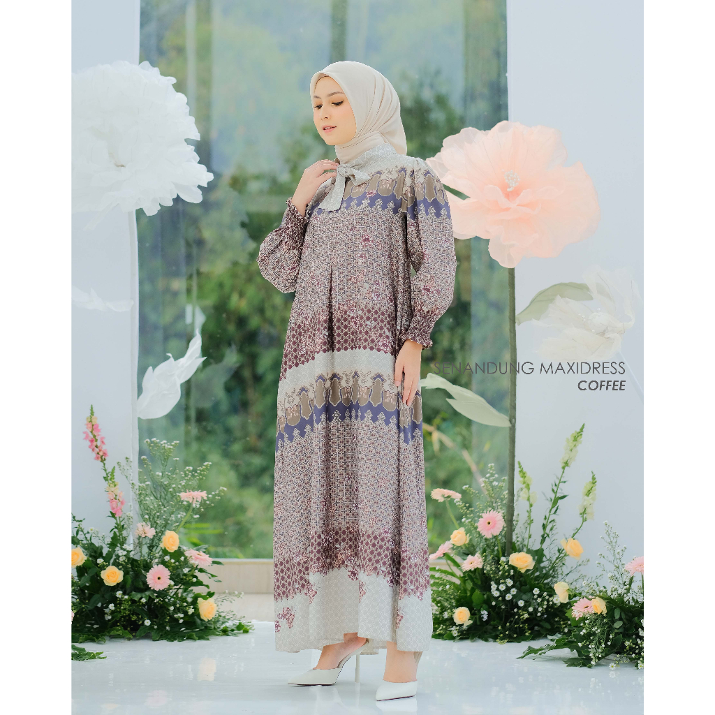 Mayoutfit Peony Set Series Coffee | Sarimbit Lebaran Baju Muslim Raya Keluarga-1