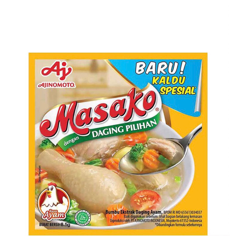 

Masako 8g pack 6pcs ayam sapi