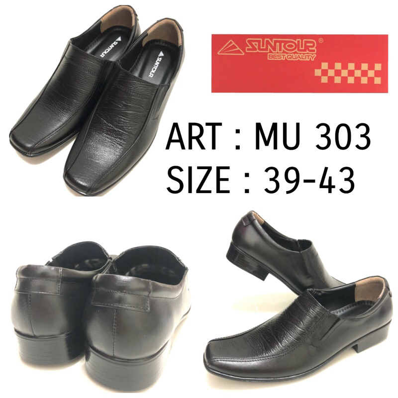 Sepatu Pantofel Pria Formal Kerja Kantor Suntour MU 303 Sepatu Kulit Ori