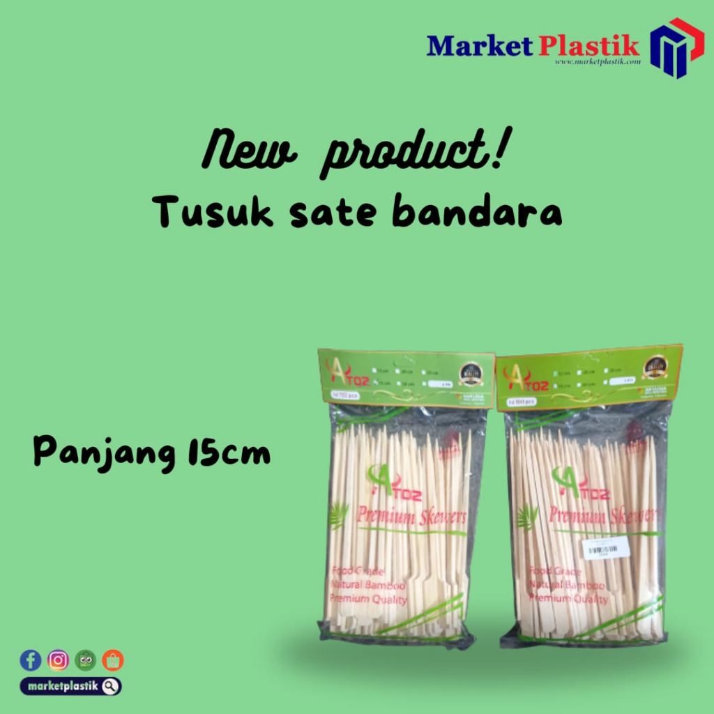 Tusuk Sate Dayung/Tusuk Sate Bambu/Tusuk Sate Yakitori 15cm