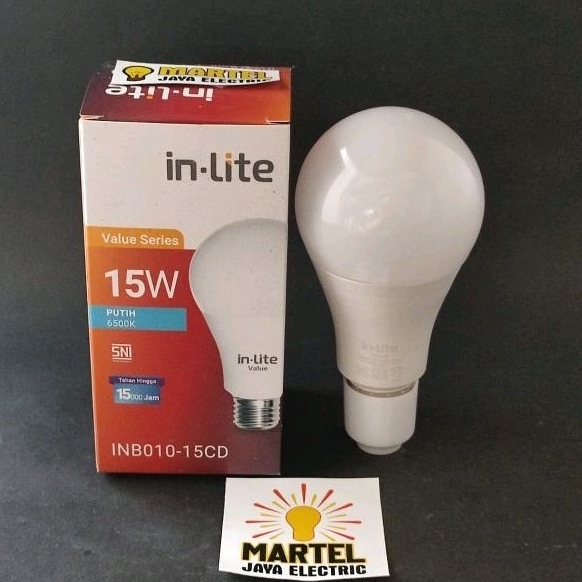 LAMPU LED BULB VALUE INB010 INLITE 15 WATT PUTIH/KUNING