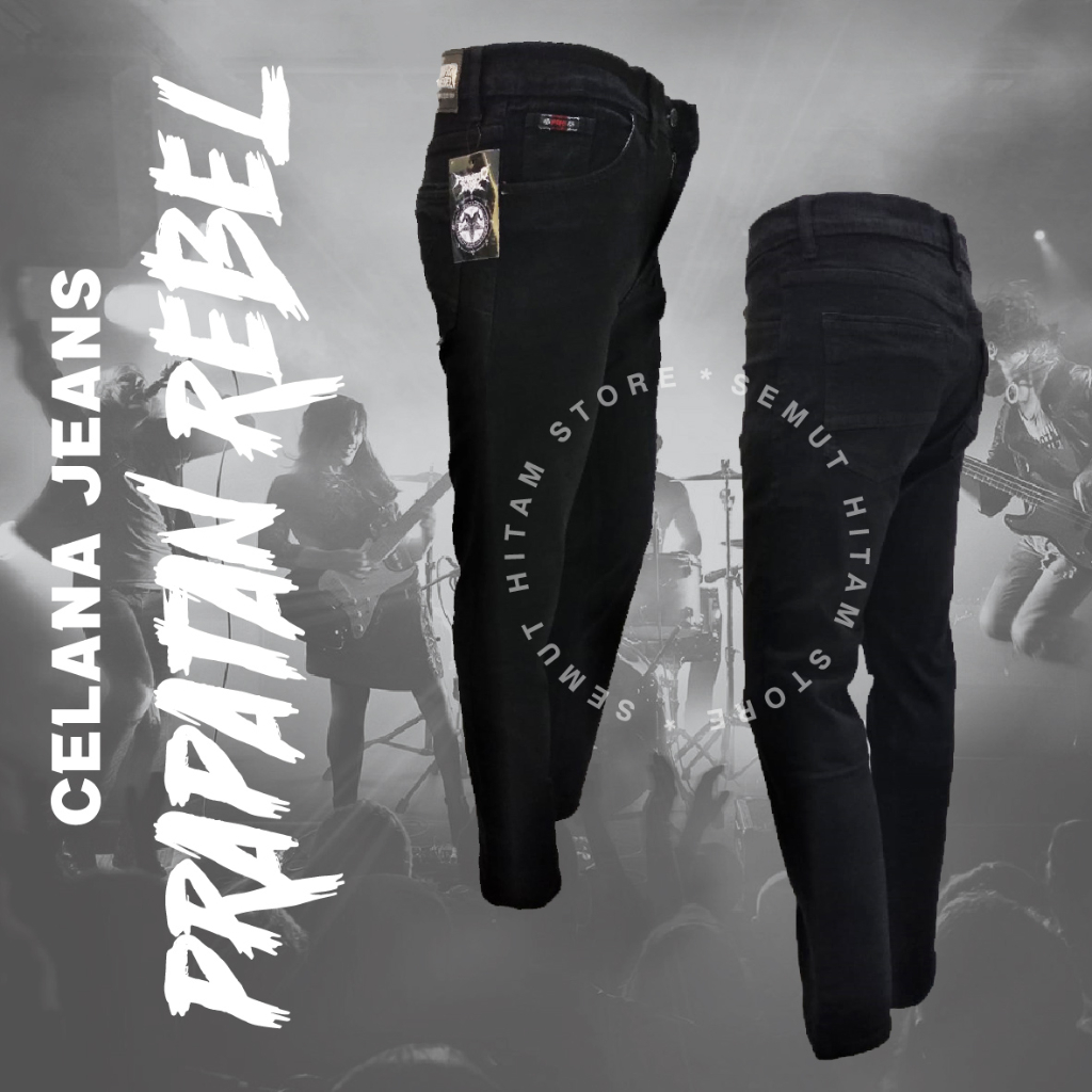 Prapatan Rebel Celana Panjang Jeans Tebal Bahan Nomy Naomi Naomy Denim Hitam Prapatan Rebel PRBL ORI