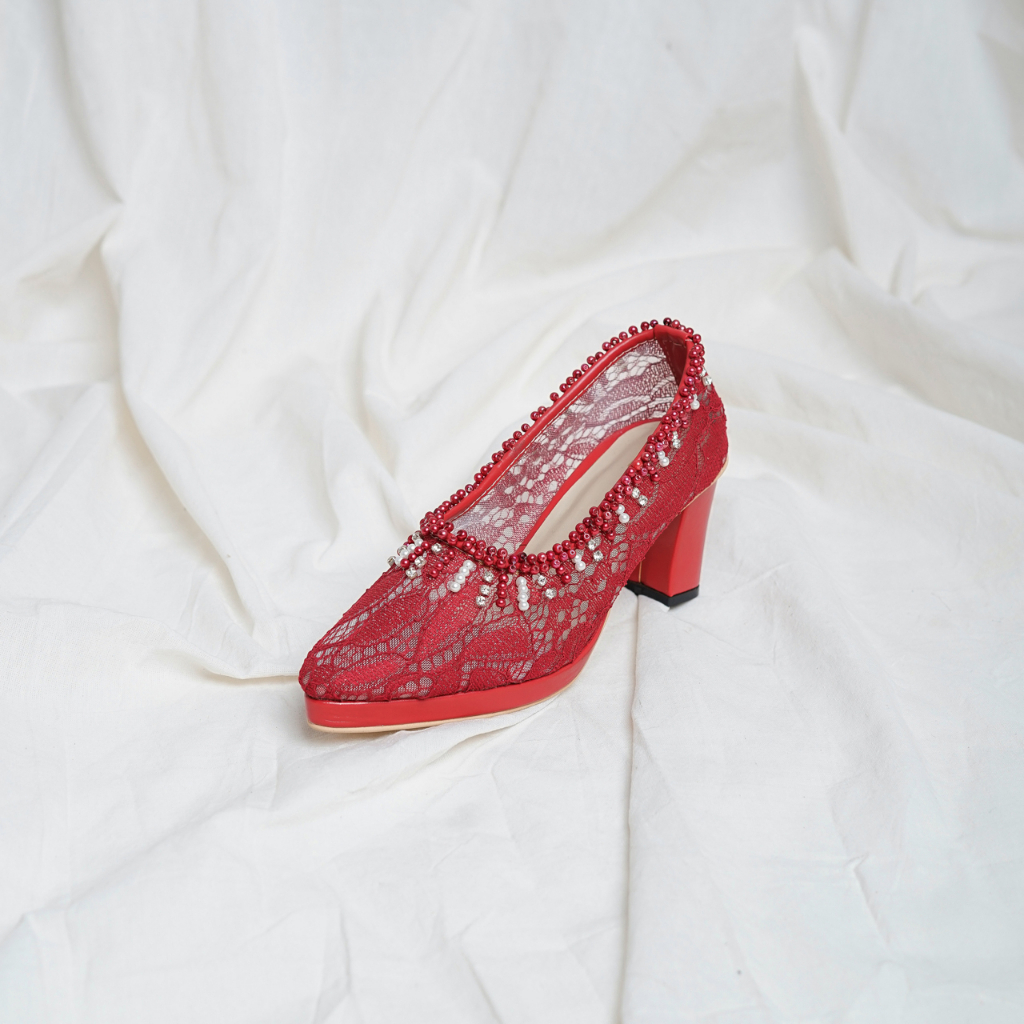 wedding shoes merisa maroon 7 cm