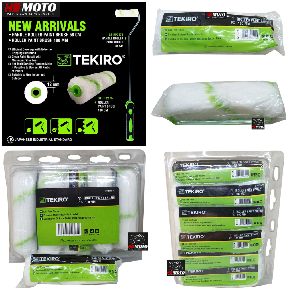 1 Pack isi 12 Pcs Bulu Kuas Roll Refill 4" Tekiro/Roller Paint Brush/Isi ulang rolan cat kecil 4" bu