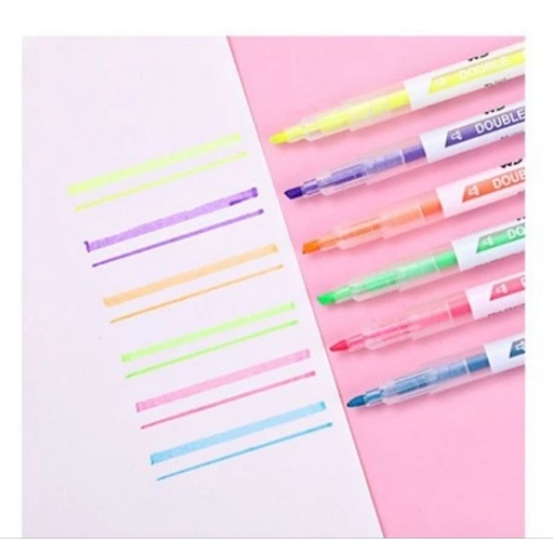 

Stabilo warna warni dua sisi double side/ highlighter warna warni
